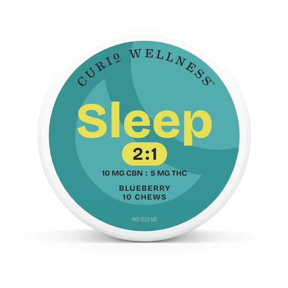 Sleep | 2:1 Chews | Blueberry [10pk] (100mg CBN/50mg THC) by Curio Wellness