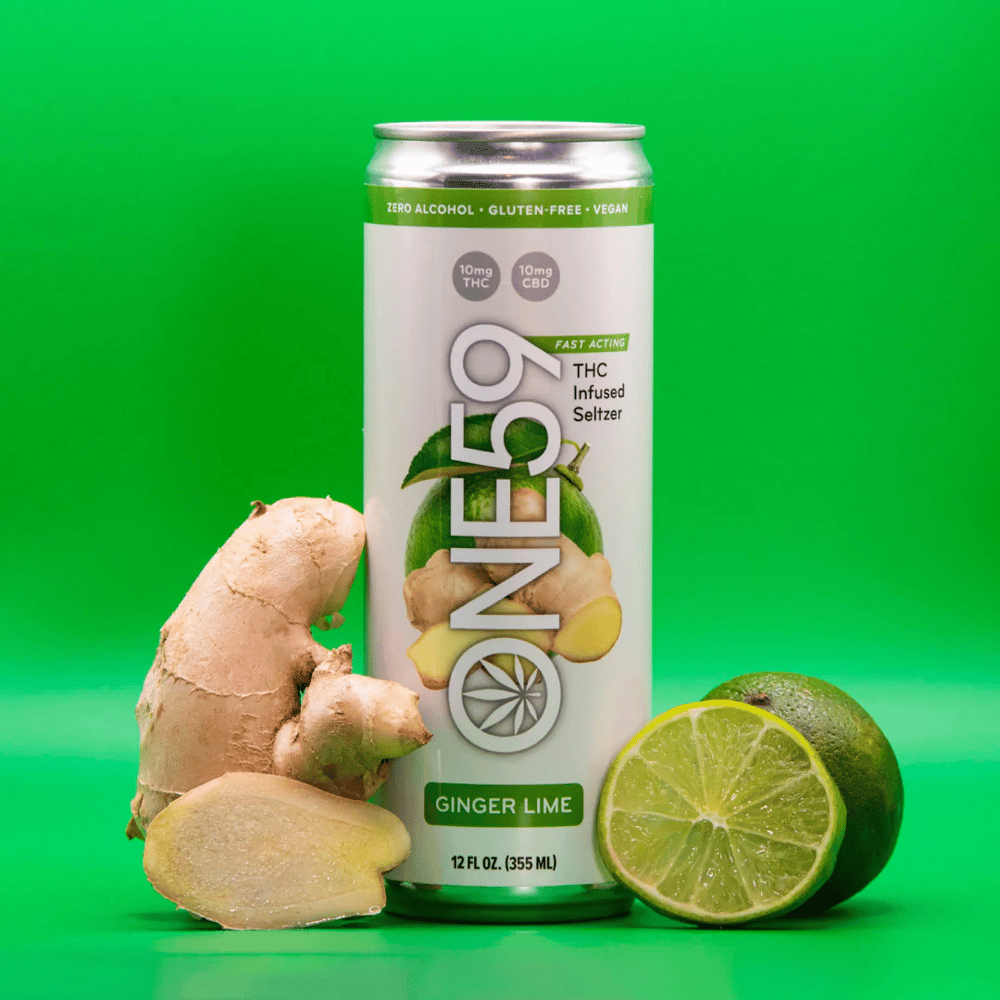 Ginger Lime Seltzer [12oz] (10mgCBD/10mgTHC) by One59