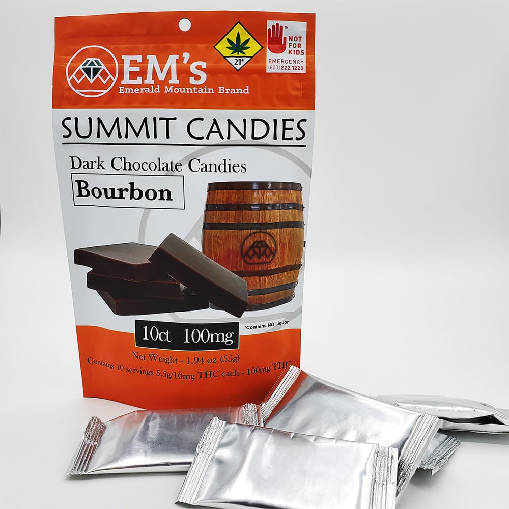 Dark Chocolate - Bourbon [10pk] (100mg) by Emerald Mountain