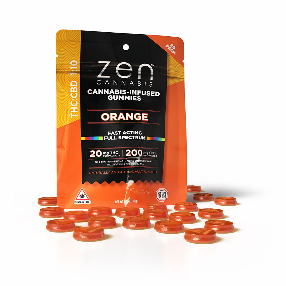 Orange [20pk] (200mg CBD/20mg THC) by Zen Cannabis