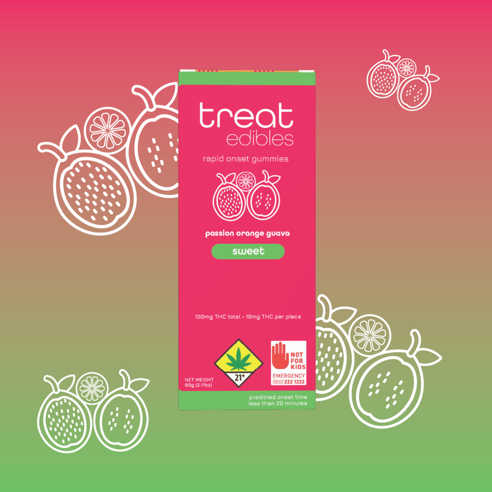 Passion Orange Guava [10pk] (100mg) by treat edibles