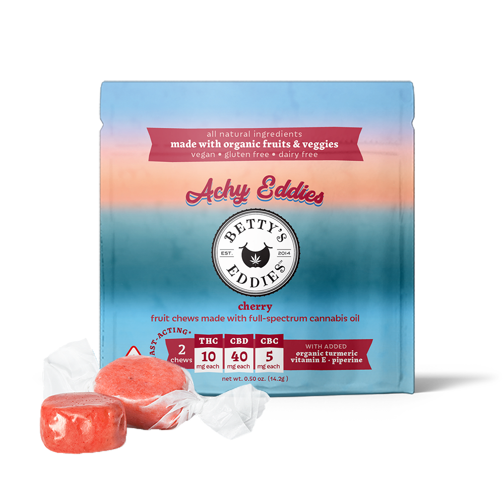 Ache Away Eddies - Cherry [2pk] (20mg THC/80mg CBD/10mg CBC) by Betty's Eddies