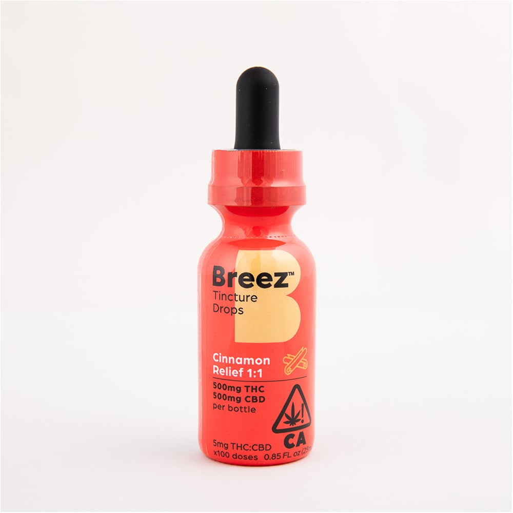 1:1 Cinnamon Relief Drops (500mg CBD/500mg THC) by Breez