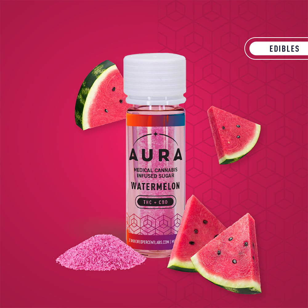 Watermelon +CBD Infused Sugar (100mg) by Aura