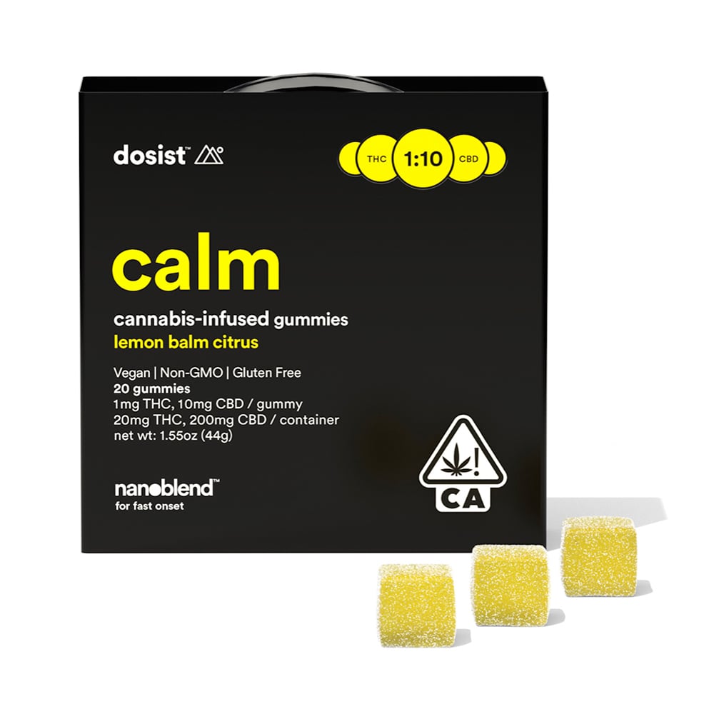 calm lemon balm citrus [20pk] (20mg THC/200mg CBD) by dosist