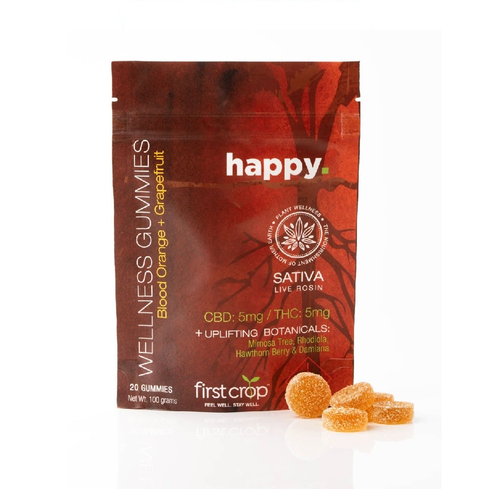 1:1 Happy [20pk] (100mg CBD/100mg THC) by First Crop Gummies