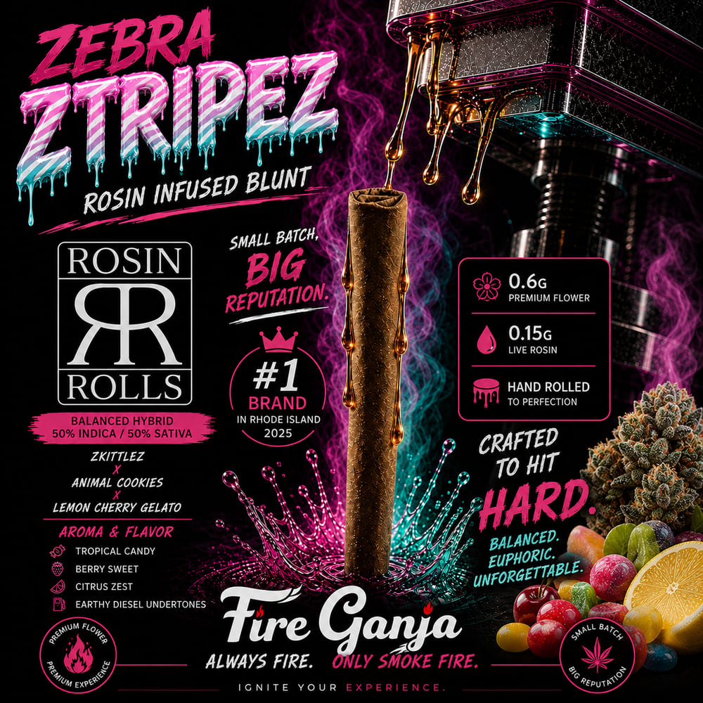 Zebra Ztripez - Rosin Roll [.75g] by Fire Ganja