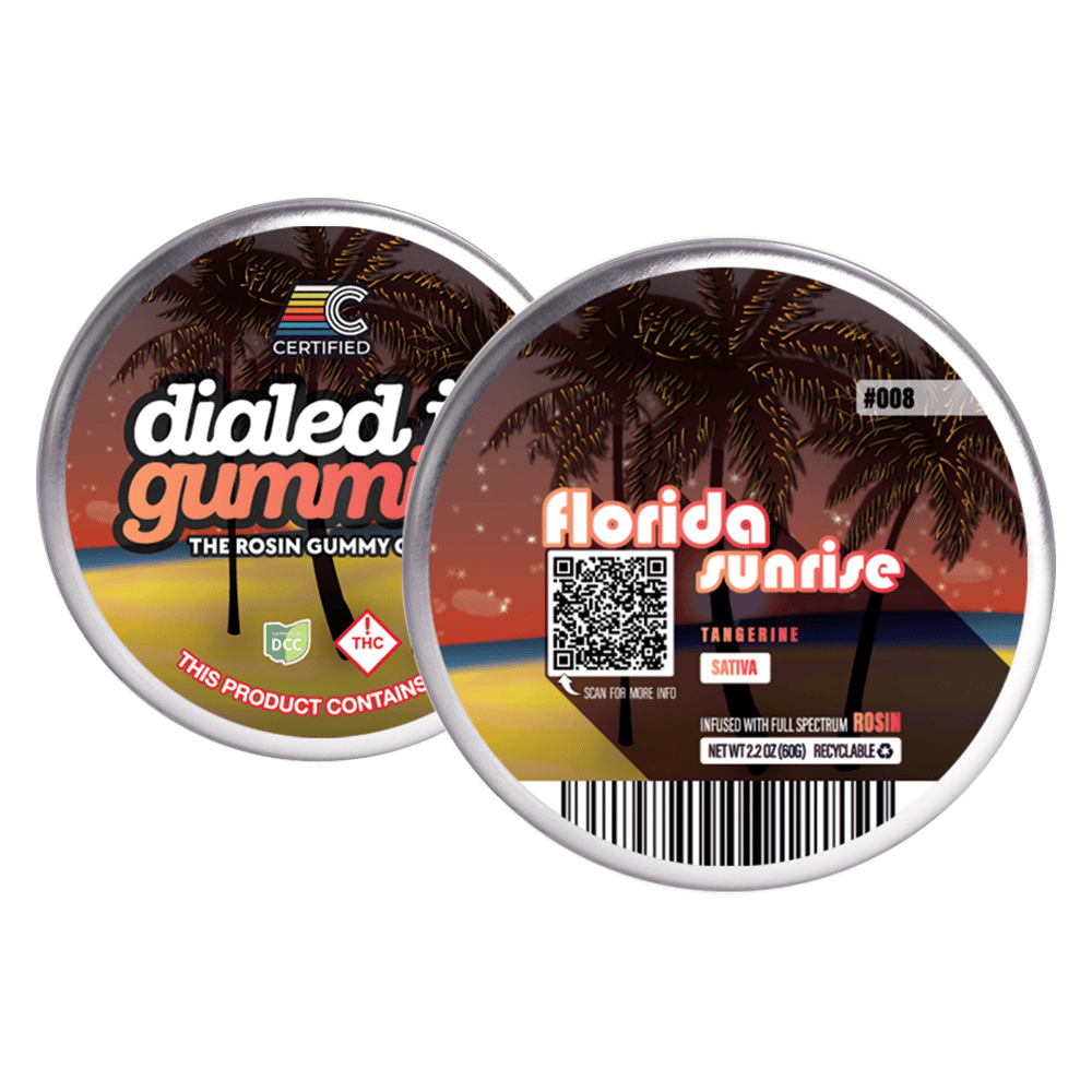 100mg - Florida Sunrise 008 x Tangerine - Rosin Gummies (10pk) by Dialed In Gummies