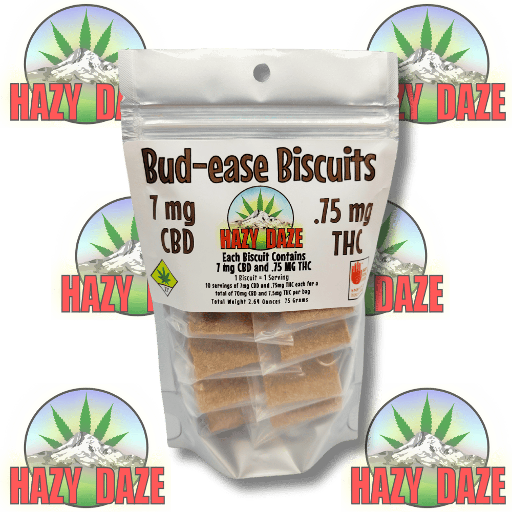 Bud-ease Biscuits [10pk] (70mg CBD/7.5mg THC) by Hazy Daze