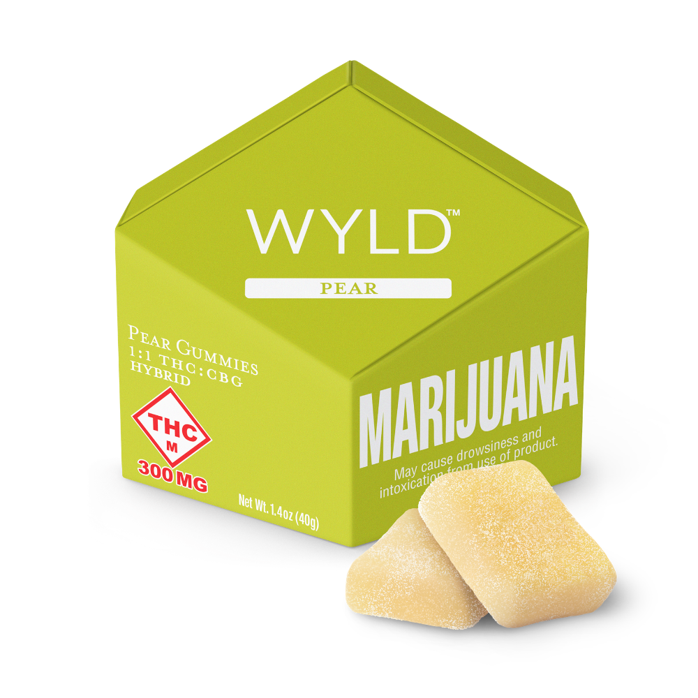 *HIGH DOSE* Pear 1:1 CBG + Hybrid Enhanced Gummies | 300mg THC:300mg CBG by WYLD