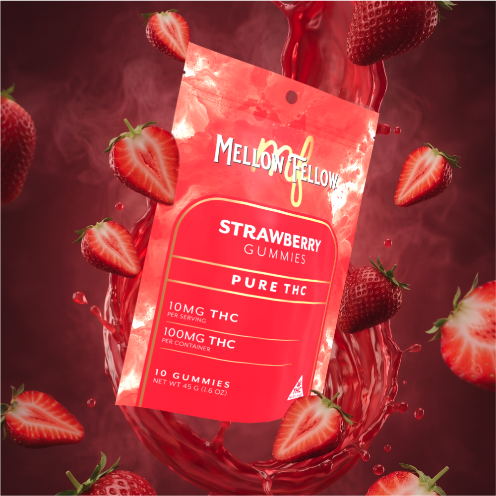 Strawberry [10pk] (100mg THC) by Mellow Fellow