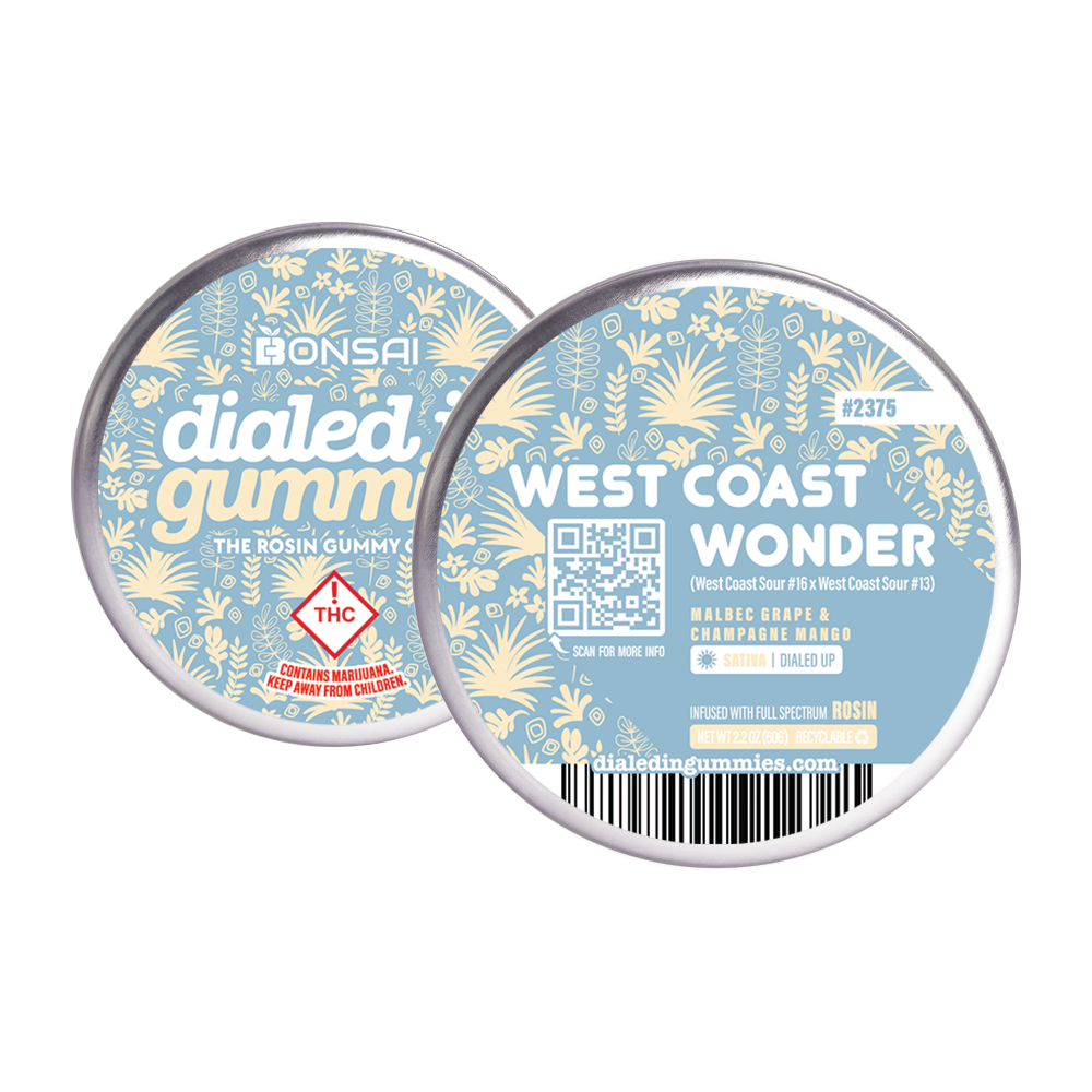 100mg - West Coast Wonder #2375 - Rosin Gummies (10pk) by Dialed In Gummies