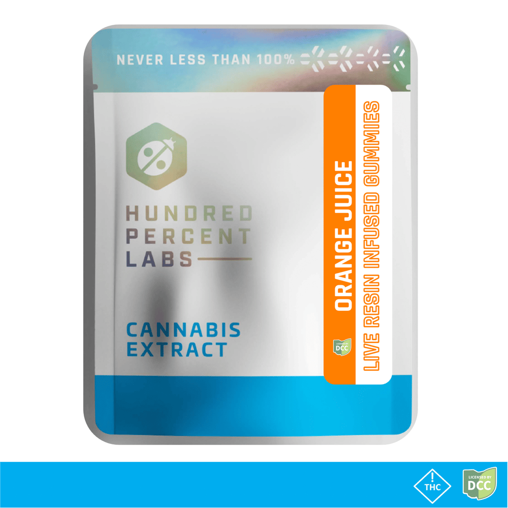 Orange Juice Live Resin Infused Gummies (1-Day) by Hundred Percent Labs