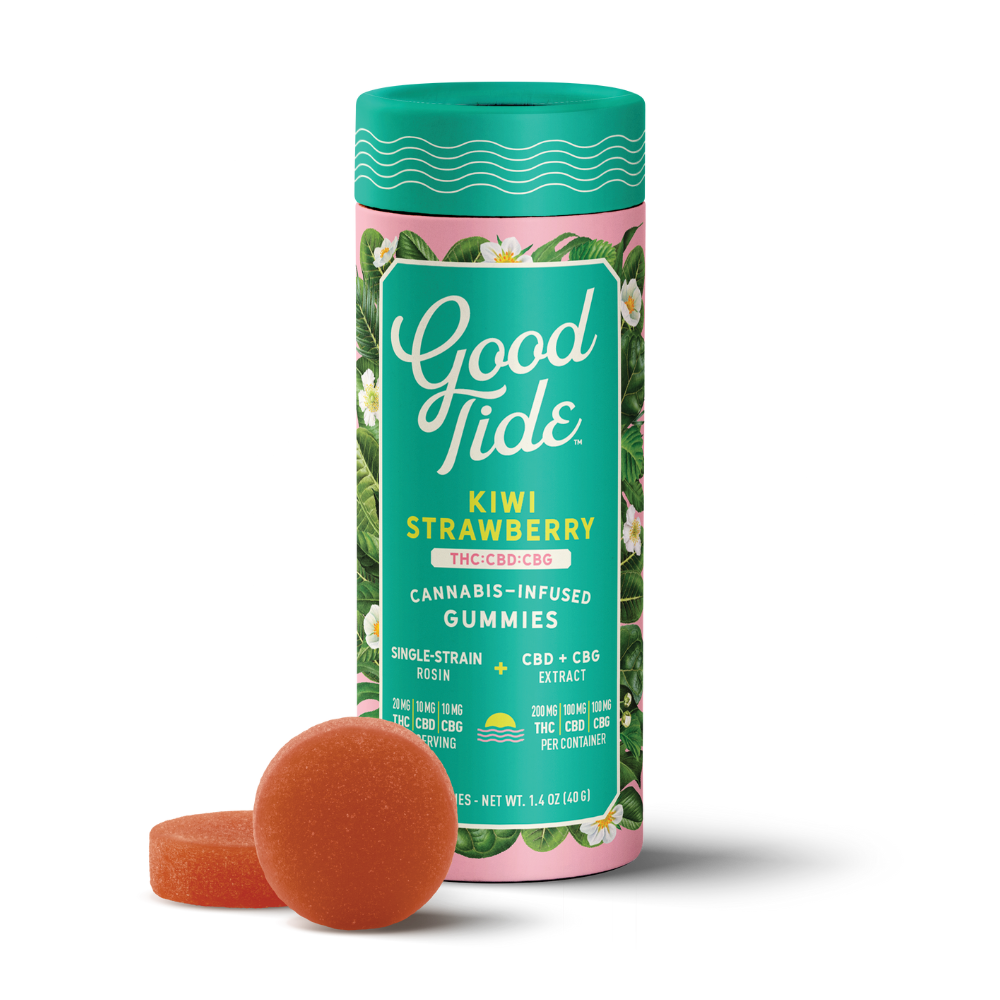 Kiwi Strawberry 2:1:1 CBD + CBG Single-Strain Rosin Gummies | Refreshing | 200mg by Good Tide