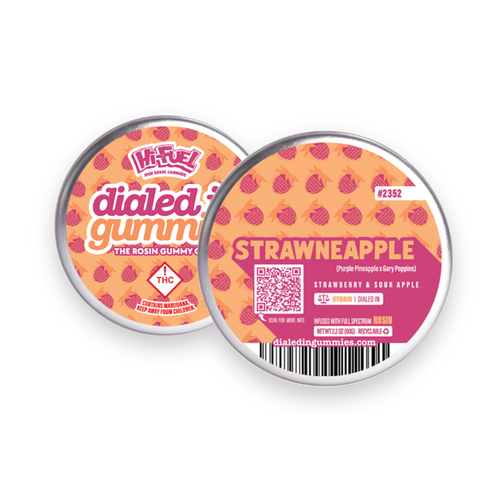 100mg - Strawneapple - Rosin Gummies (10pk) by Dialed In Gummies
