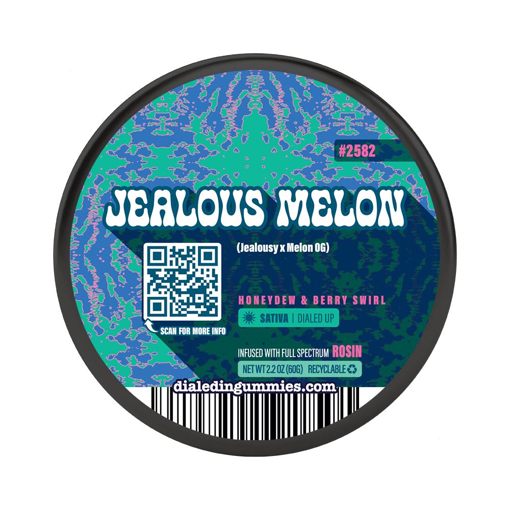 100mg - Jealous Melon #2582 - Rosin Gummies (10pk) by Dialed In Gummies