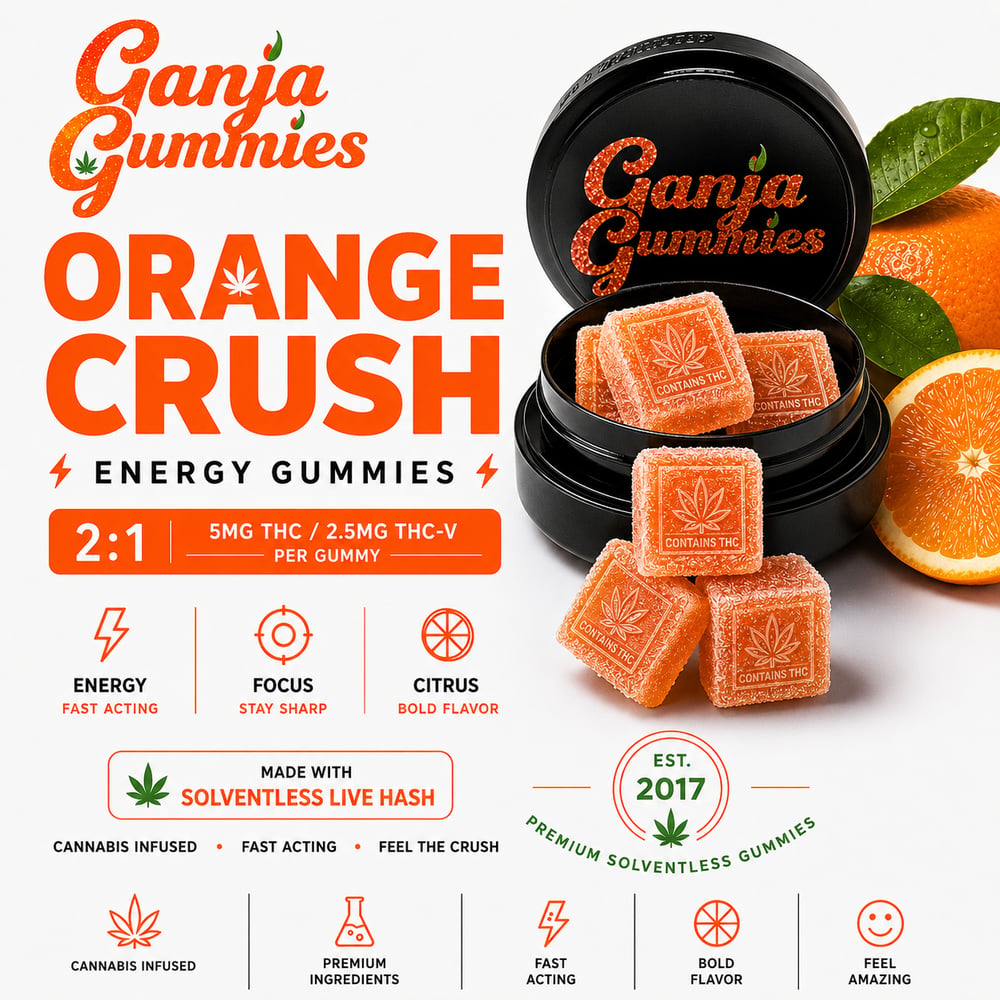 Energy by Ganja Gummies 1:1 (THC/ THC-V) {20 pk} by Fire Ganja