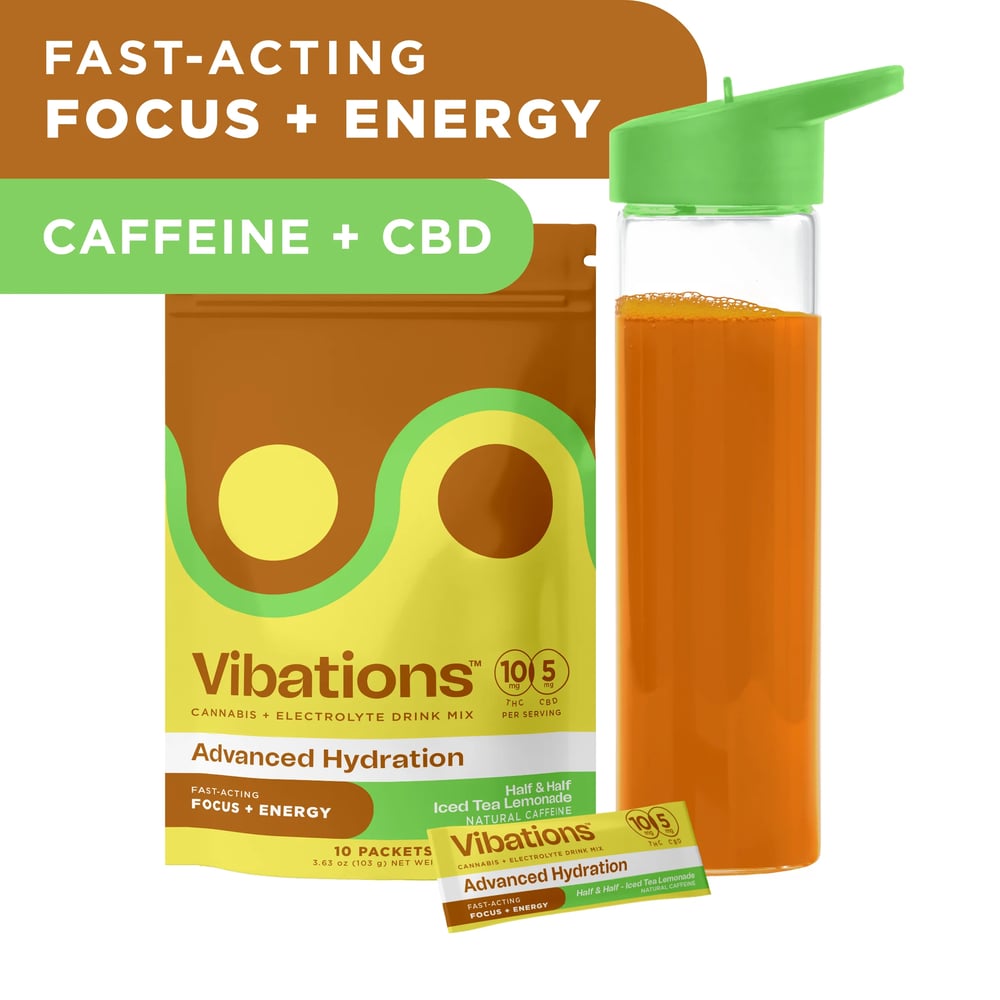 Half and Half Iced Tea Lemonade [10pk] (100mg CBD/100mg THC) by Vibations