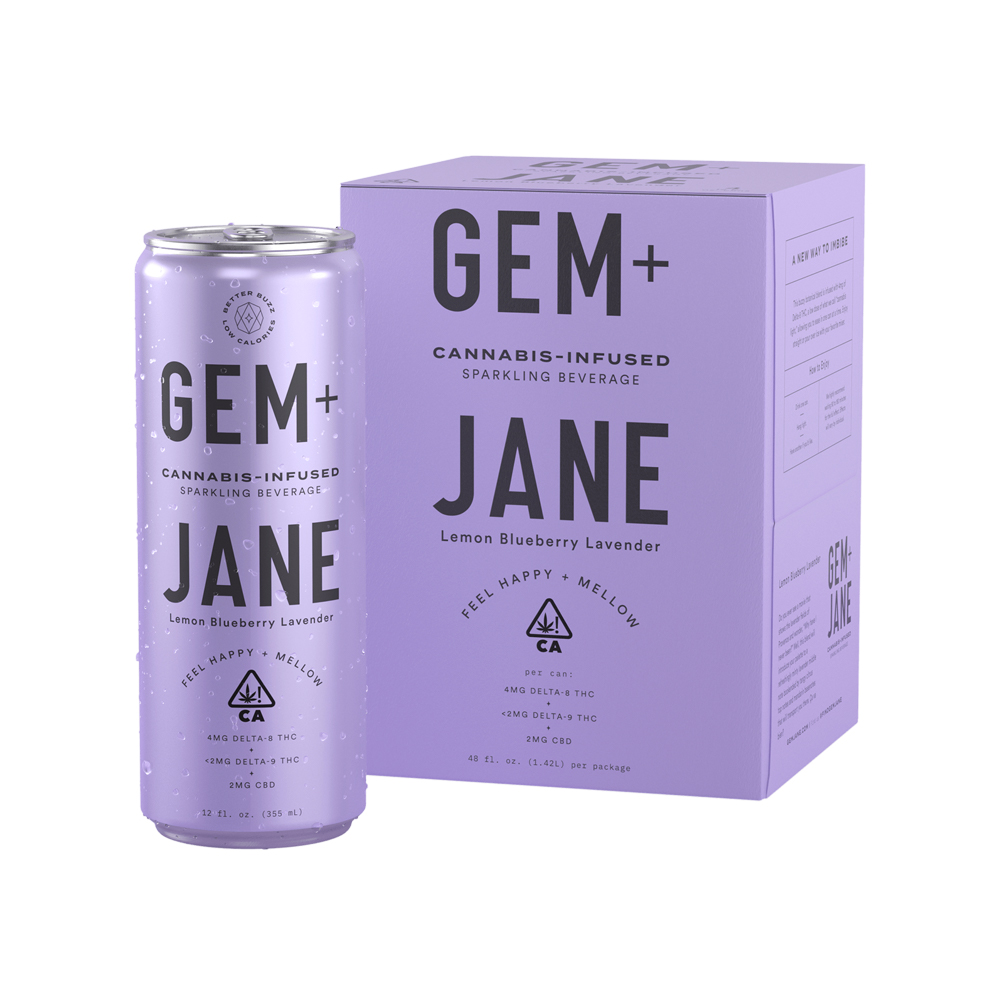Lemon Blueberry Lavender [4pk] (2mg CBD/4mg Delta-8 THC) by Gem + Jane