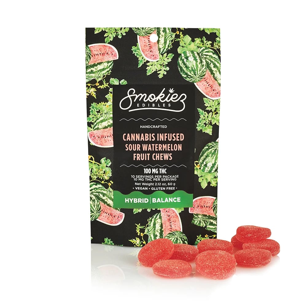 Sour Watermelon - Hybrid [10pk] (100mg) by Smokiez