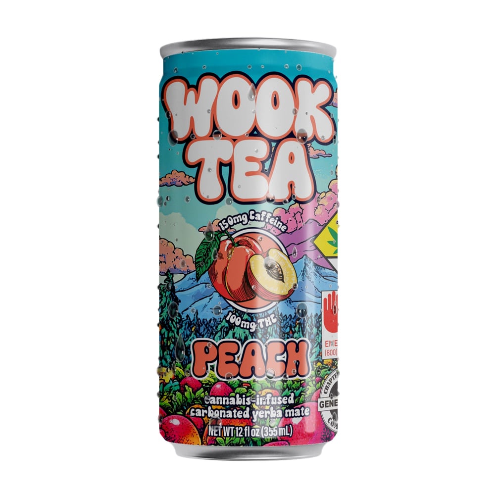 Peach + Caffeine [12 fl oz] (100mg) by Wook Tea
