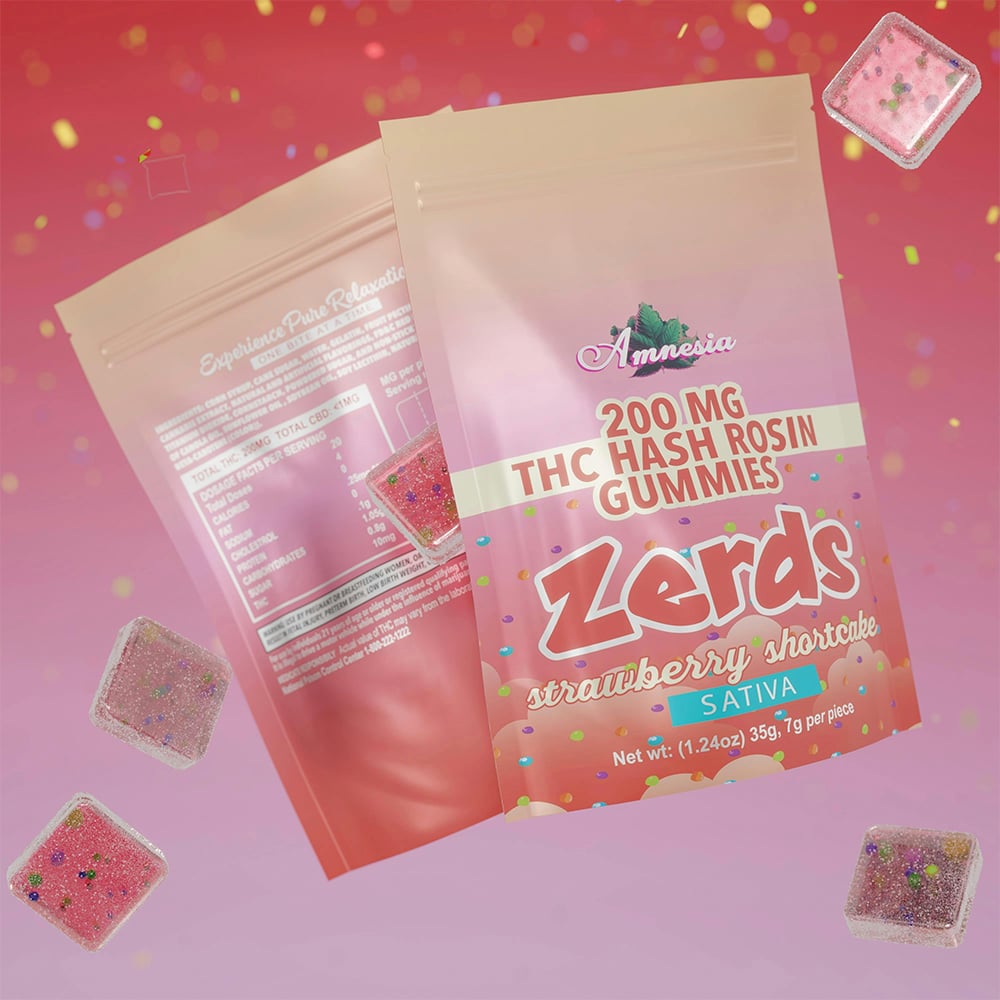 Strawberry Shortcake Hash Rosin Zerds [5pk] (200mg) by Amnesia