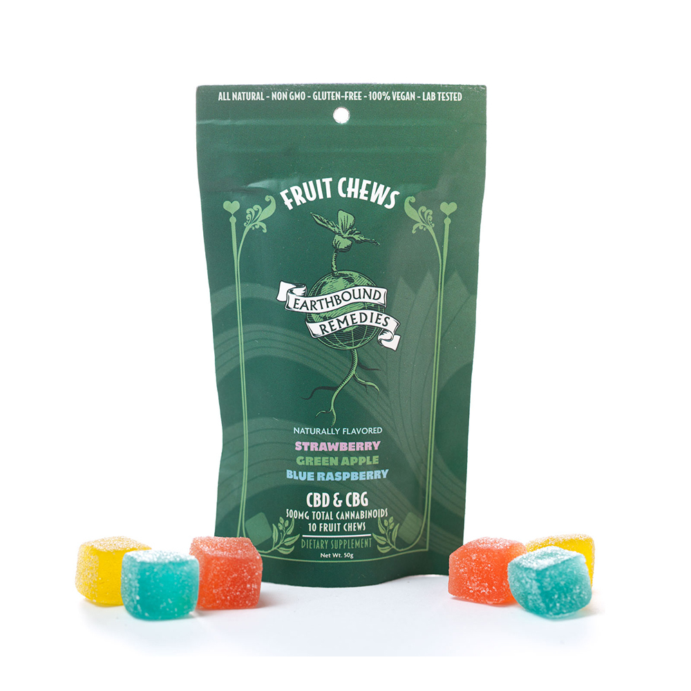 Fruit Chew Gummies [10pk] (250mg CBD/250mg CBG) by Earthbound Remedies
