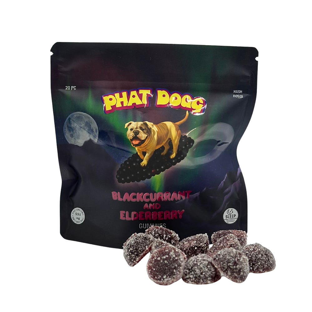 Blackcurrant & Elderberry [20pk] (100mg CBD/100mg THC/100mg CBN) by Phat Dogg