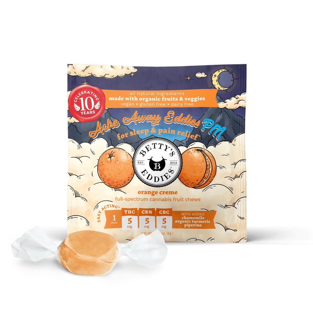 Ache Away Eddies PM Orange Creme [1pk] (5mg THC/5mg CBN/5mg CBC) by Betty's Eddies