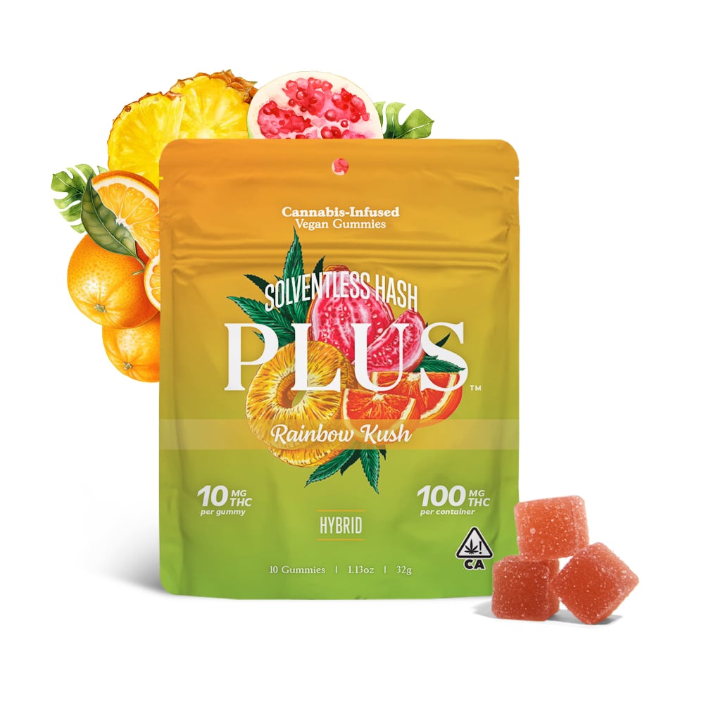 Rainbow Kush Hybrid Solventless [10pk] (100mg THC) by Plus Products in United States