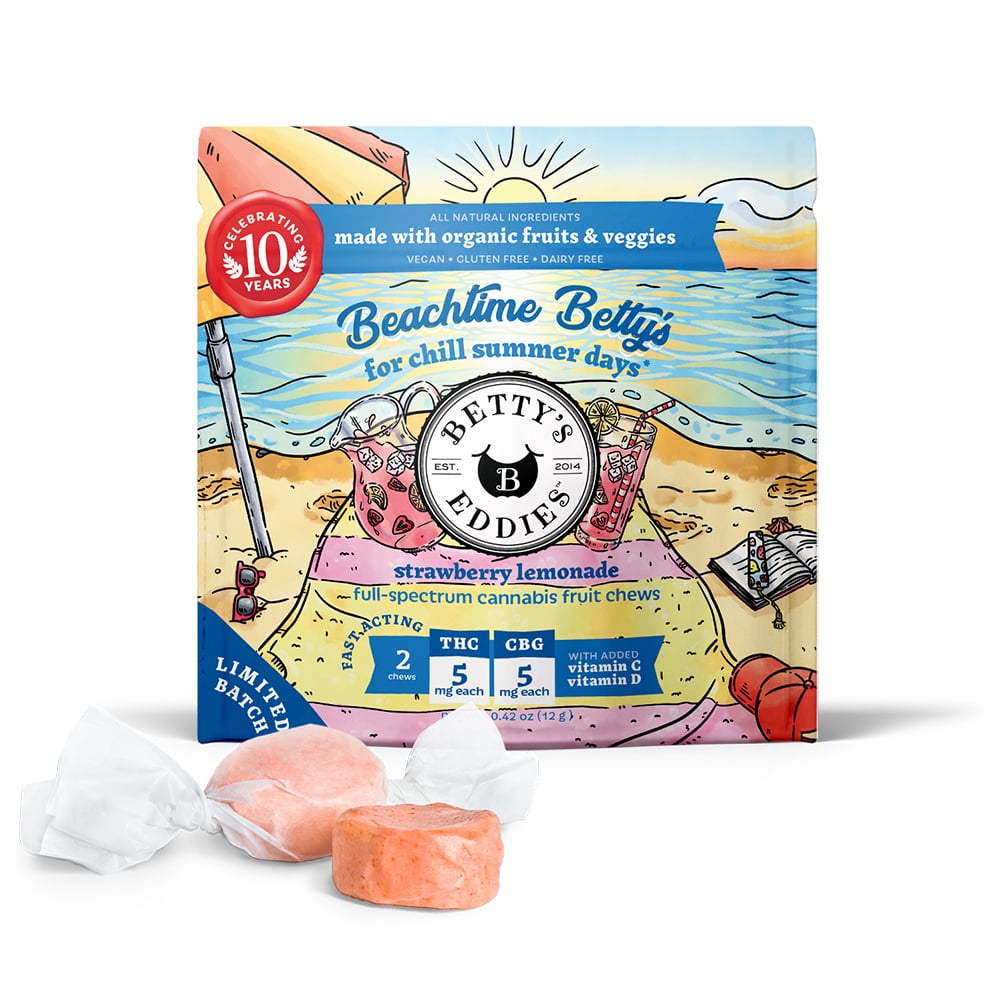 Beachtime Betty's - Strawberry Lemonade [2pk] (10mg THC/10mg CBG) by Betty's Eddies