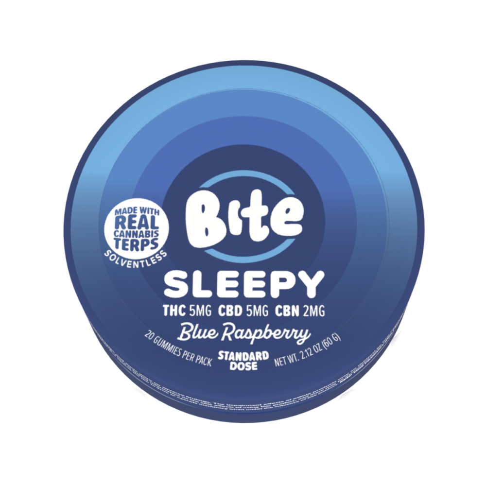 B Sleepy - Blue Raspberry [20pk] (100mg THC/100mg CBD/40mg CBC) by Bite