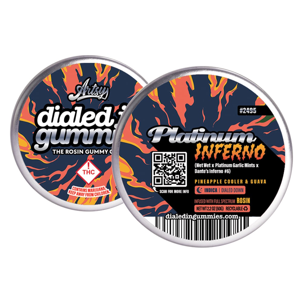 100mg - Platinum Inferno #2495 - Rosin Gummies (10pk) by Dialed In Gummies