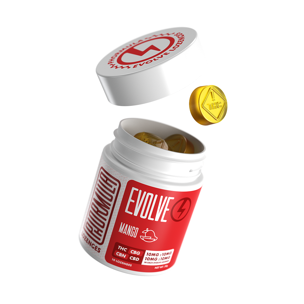 1:1:1:1 Evolve Mango [10pk] (100mg THC/100mg CBD/100mg CBN/100mg CBG) by Phormula
