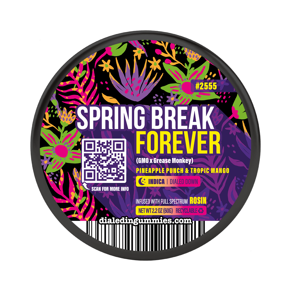 100mg - Spring Break Forever #2555 - Rosin Gummies (10pk) by Dialed In Gummies