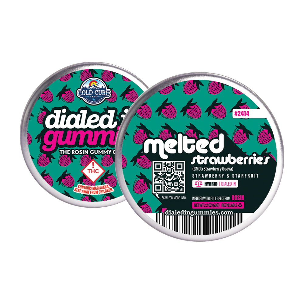 100mg - Melted Strawberries #2414 - Rosin Gummies (10pk) by Dialed In Gummies