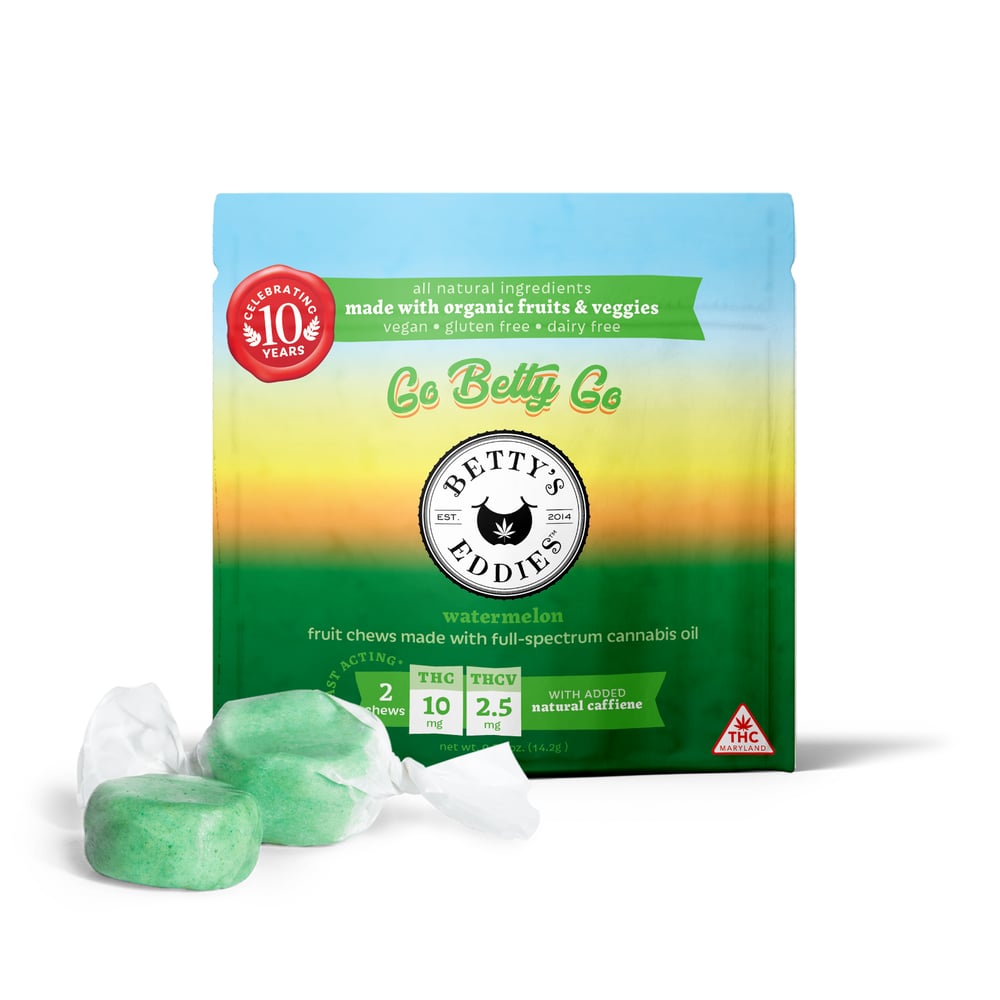 Go Betty Go - Watermelon [2pk] (10mg THC/2.5mg THCV) by Betty's Eddies