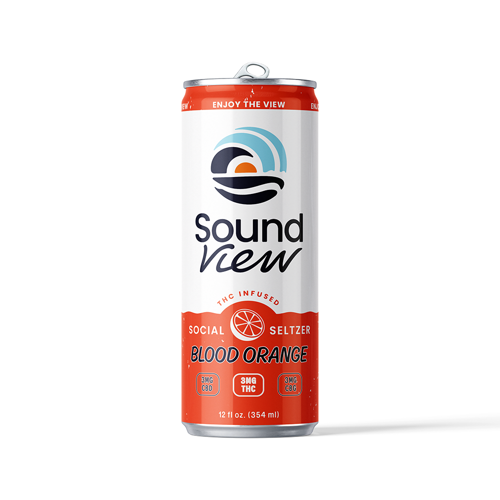 SoundView Blood Orange Seltzer [12oz] (3mg THC/3mg CBD/3mg CBG) by SoundView