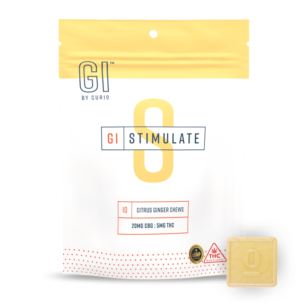 'GI' Stimulate Chews |  Citrus Ginger [10pk] (200mg CBG/50mg THC) by Curio Wellness