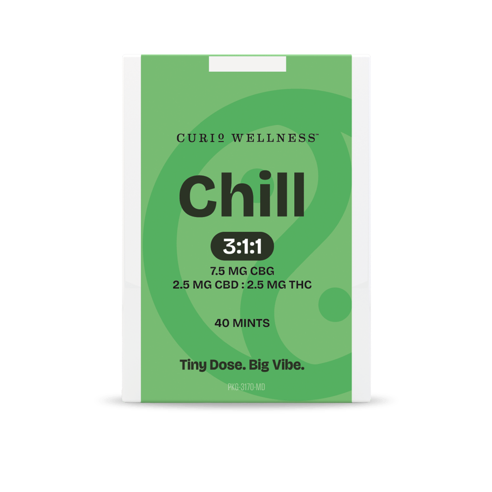 Chill | 3:1:1 | Microdose Mints [40pk] (300mg CBG/100mg CBD/100mg THC) by Curio Wellness