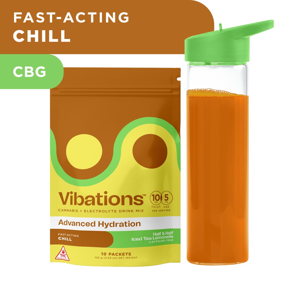 Half and Half Iced Tea Lemonade [10pk] (100mg THC/50mg CBG) by Vibations