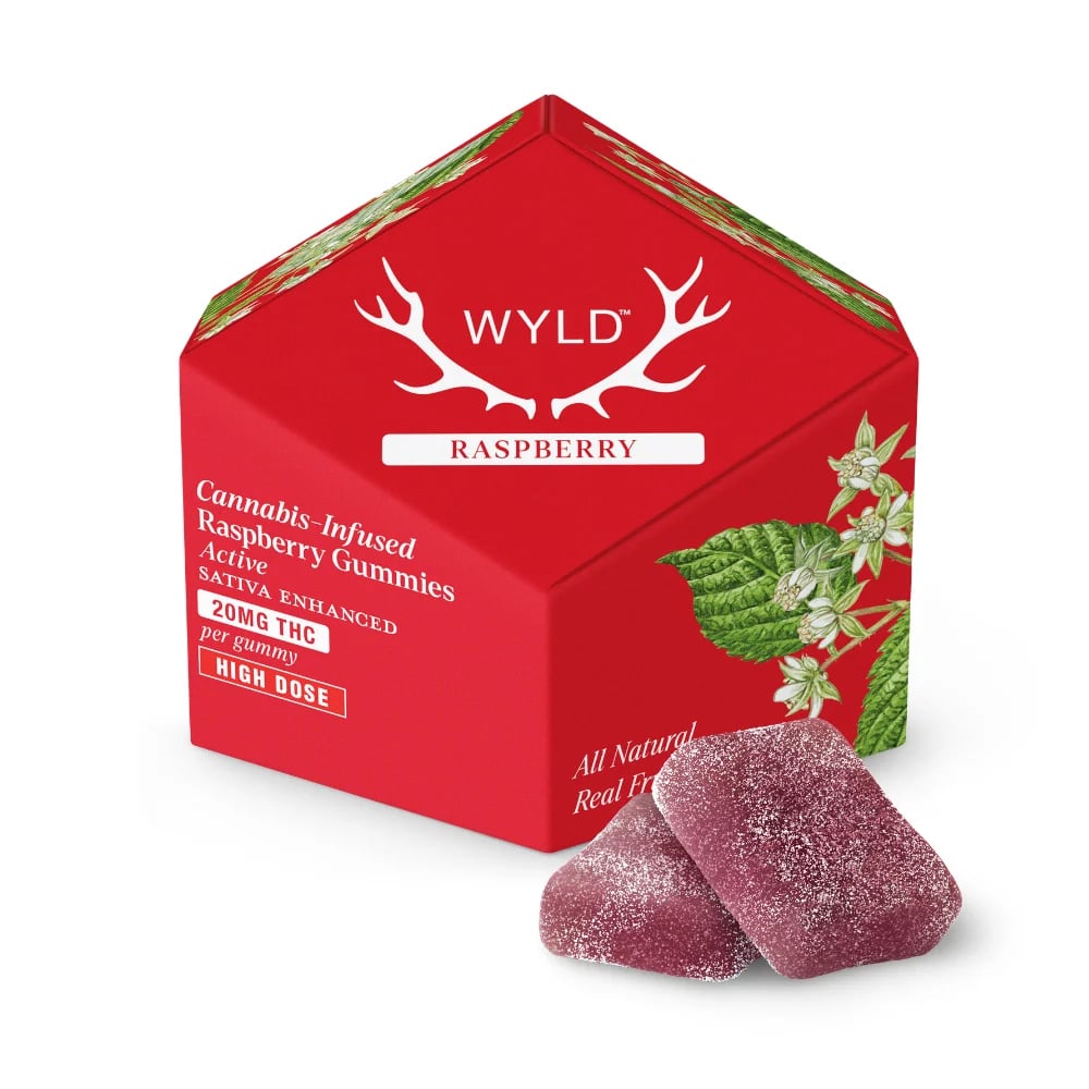 *HIGH DOSE* Raspberry Sativa Enhanced Gummies | 200mg by WYLD in United States