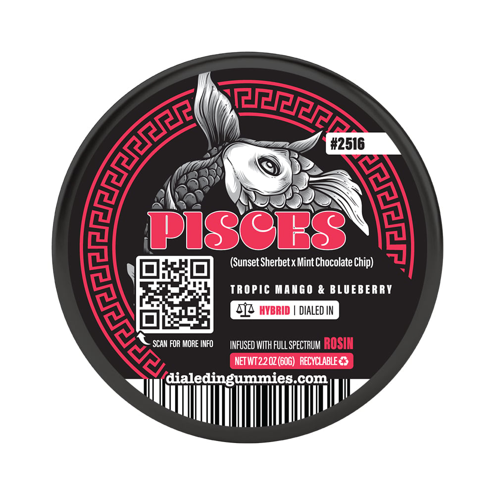 100mg - Pisces #2516 - Rosin Gummies (10pk) by Dialed In Gummies
