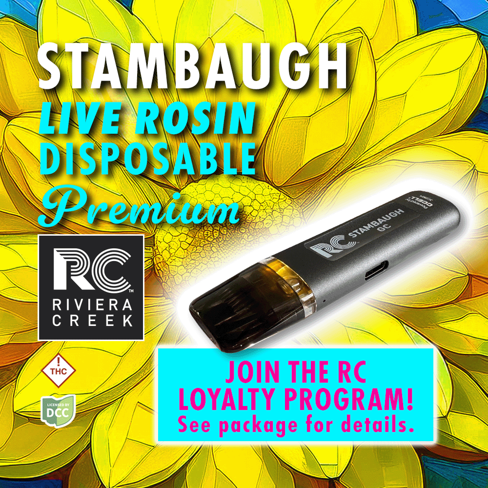 Stambaugh Premium GC Disposable/Rechargeable Live Rosin Vape (0.5g) by Riviera Creek
