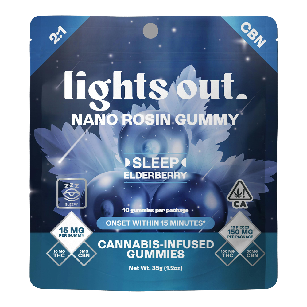 2:1 Elderberry [10pk] (100mg THC/50mg CBN) by Lights Out