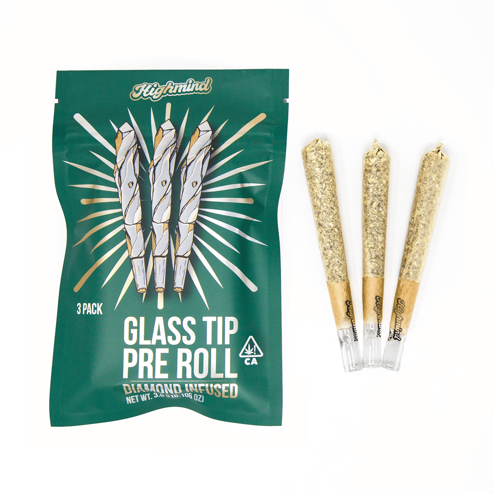 Diamond Infused Glass Tip Preroll 3-Pack [3g Total, 1g Each] — Cherry Gelato Indoor Flower (Hybrid) by Highmind