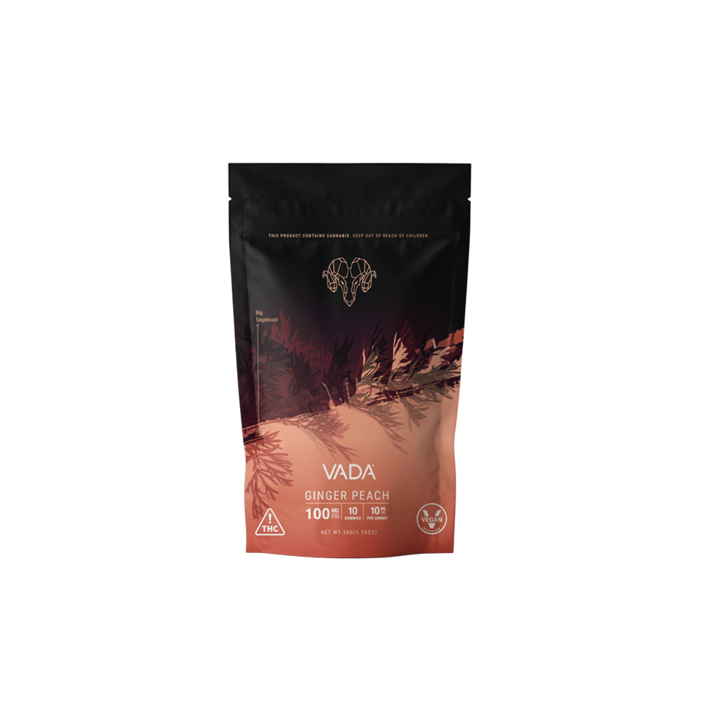 Ginger Peach Gummies [10pk] (100mg) by Vada