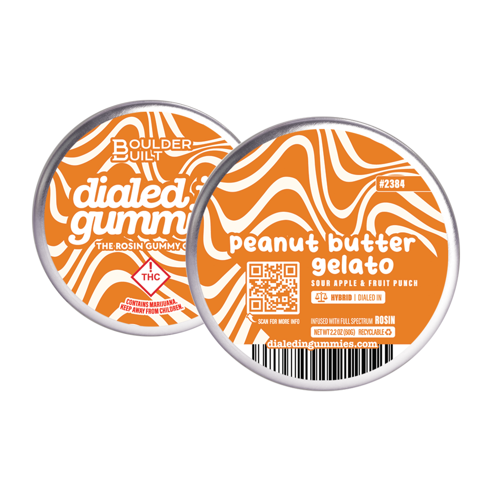 100mg - Peanut Butter Gelato #2348 - Rosin Gummies (10pk) by Dialed In Gummies