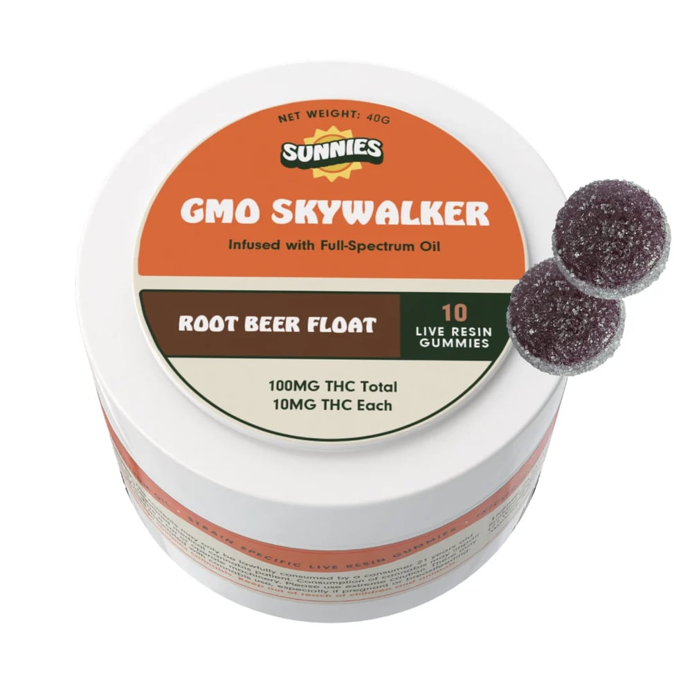 GMO  Sky OG Live Resin - Root Beer Float Gummies [10pk](100mg) by Sunnies