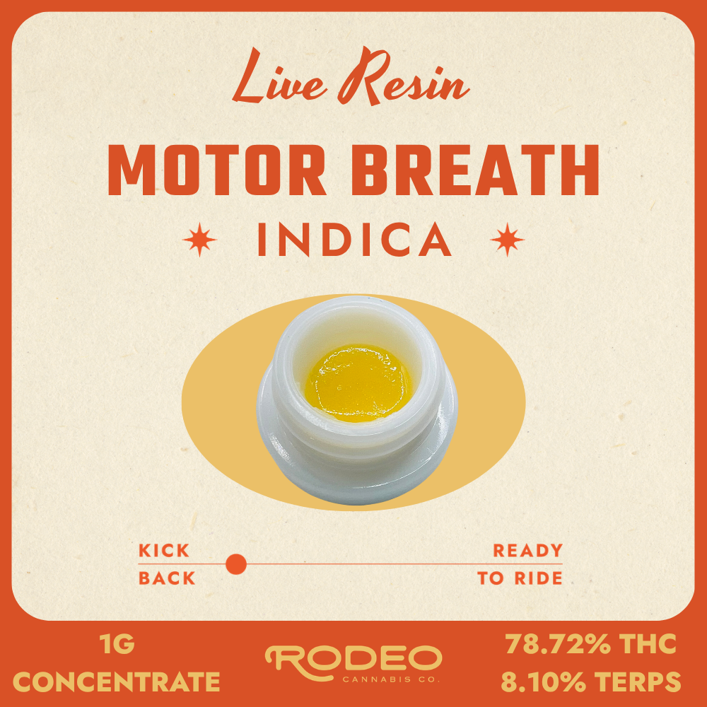 Rodeo MED Live Resin Motor Breath (I) BA 1g Concentrate (C0070000488) by Rodeo Cannabis